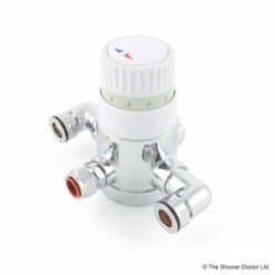Bristan 1503 Exposed Thermostatic Mixer, Valve Only (Chrome/White) - SWTS1503ECP