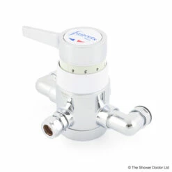 Bristan 1503 Exposed Thermostatic Mixer With Lever, Valve Only (Chrome/White) - SWTS1503ECP-L