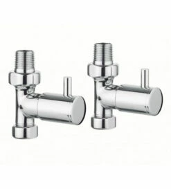 Crosswater Design Straight Round Rad Valves Chrome - Radvs1