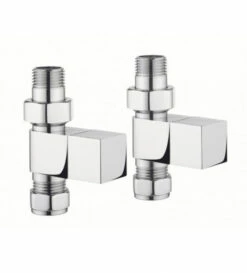Bauhaus Crosswater Elite Square Straight Rad Valves Chrome - Radvs2