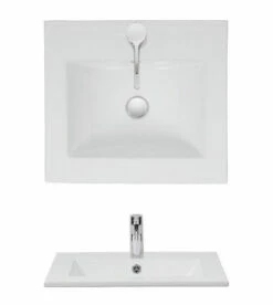 Crosswater Glide Ii Basin Ceramic 500 White With Overflow - De0002scw+