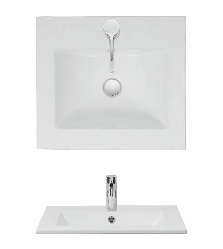Crosswater Glide Ii Basin Ceramic 500 White With Overflow - De0002scw+