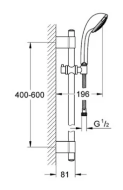 Grohe 28942 Relexa Trio Ev Shower Kit 600Mm Rail 3Sp - 28942000