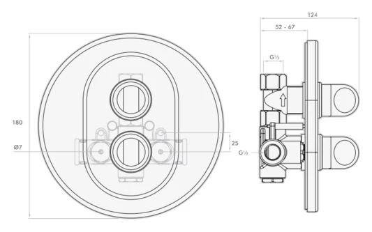 Inta Telo Thermostatic Concealed Shower - Tl40010cp - Image 2