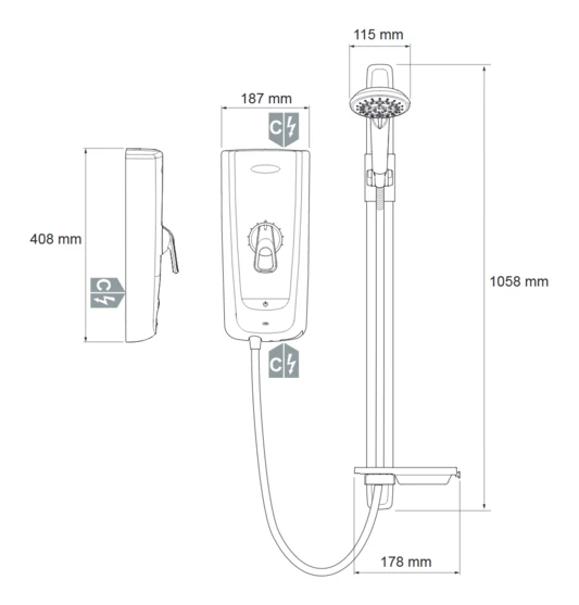 Mira Advance Electric Shower 8.7Kw Flex - 1.1785.003 - Image 4