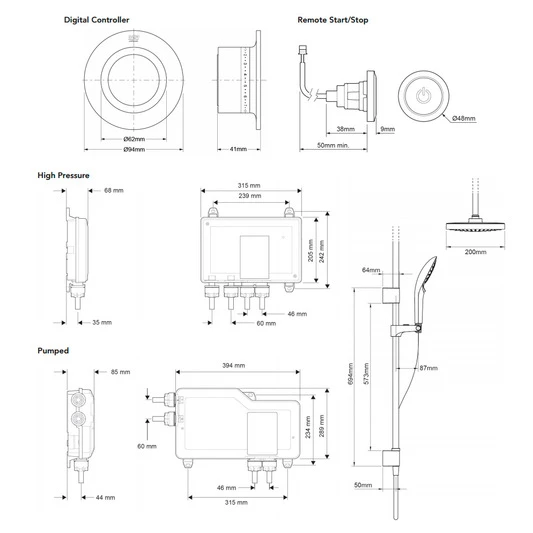 Mira Mode Dual Digital Mixer Shower Hp/Combi C-Fed - 1.1874.009 - Image 5