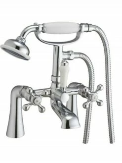 MX Traditional 3/4"" Bath Shower Mixer With Shower Kit (Chrome/Ceramic) - RQG