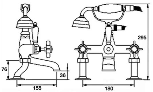 Nuie Luxury 3/4"""" Cranked Bsm W/ Shower Kit - I303x - Image 2