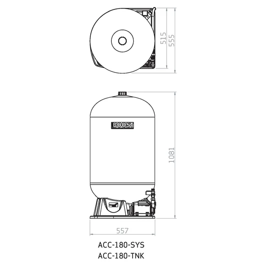 Salamander AccuBoost 120 Litre Unpumped Accumulator Tank - ACC-120-TNK
