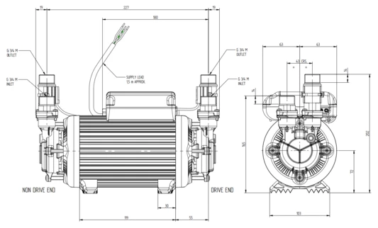 Stuart Turner Monsoon Standard S3.0 Bar Twin - 46416 - Image 2