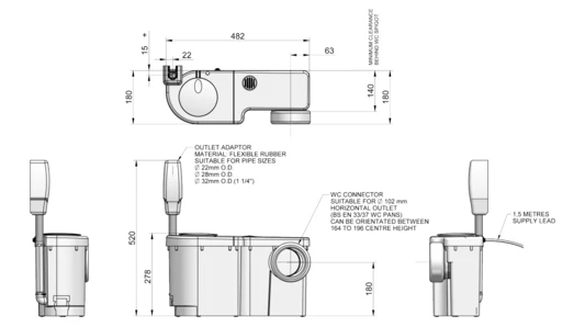 Stuart Turner Wasteflo Pump (Wc 1) - 46626 - Image 2