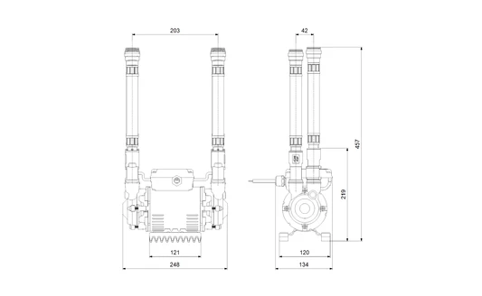 Grundfos Amazon 2.0 Bar Positive Twin Impeller Brass Heavy Duty Regenerative Shower Pump - 96787462 - Image 2