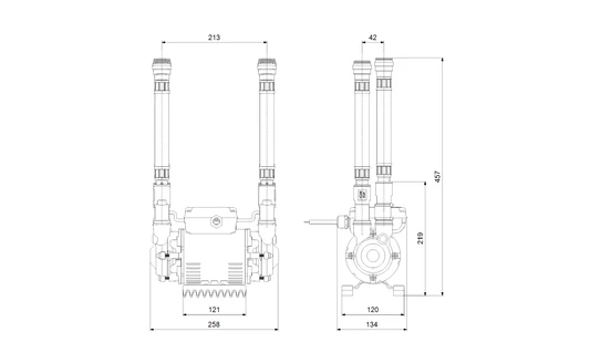 Grundfos Amazon 3.0 Bar Positive Twin Impeller Brass Heavy Duty Regenerative Shower Pump - 96787466 - Image 2