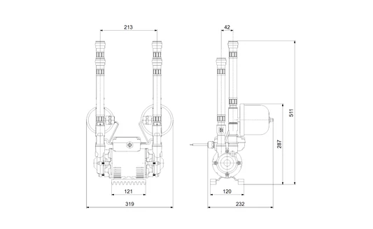 Grundfos Amazon 3.0 Bar Universal Twin Impeller Brass Heavy Duty Regenerative Shower Pump - 96788173 - Image 2