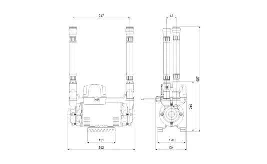 Grundfos Amazon 4.0 Bar Positive Twin Impeller Brass Heavy Duty Regenerative Shower Pump - 96787471 - Image 2