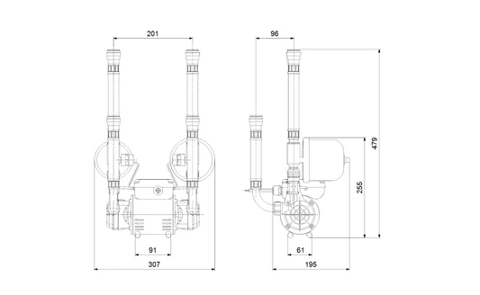 Grundfos Str2 2.0 Bar Universal Twin Impeller Regenerative Shower Pump - 98950220 - Image 2