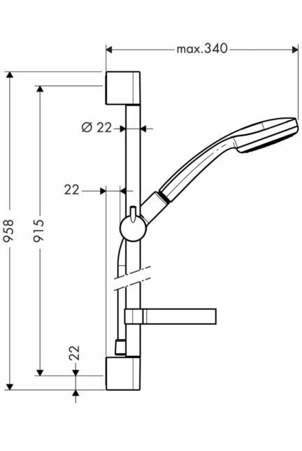 Hansgrohe HG Croma 100 1jet Unica'C Set 900mm 27724000
