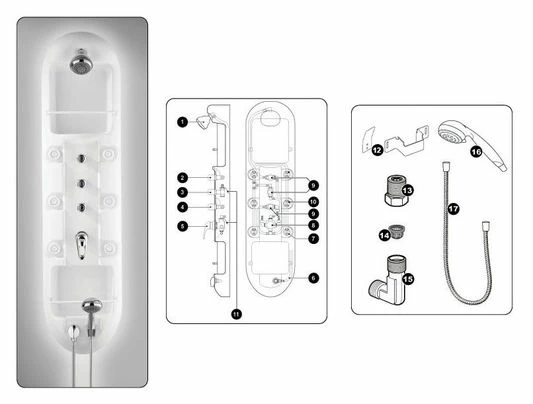 Triton Unichrome Shower Tower Fixed Head (White) - 7993088